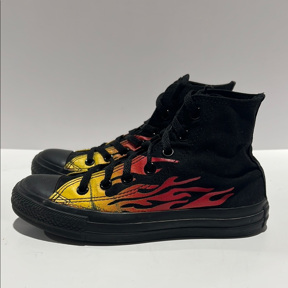 Converse High-Top Sneakers with Flame Design